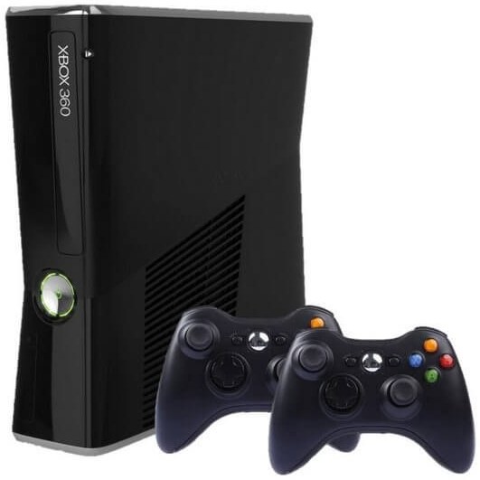 کنسول بازی مایکروسافت استوک Xbox 360 Slim | حافظه 250 گیگابایت با دو دسته